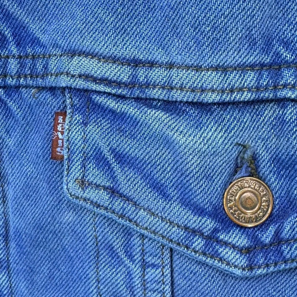 Vintage Levi's Blanket‎ Lined Denim Jacket Cobalt Blue Overdye 90s L Steetwear
